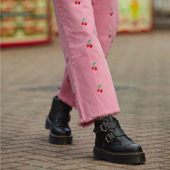 Dr. Martens Devon Flower Ankle Boots - Picture 2 of 9